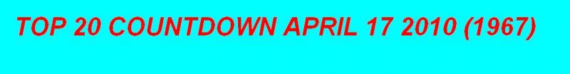 Top 20 Countdown airdate April 16th 2010 (1967) full download